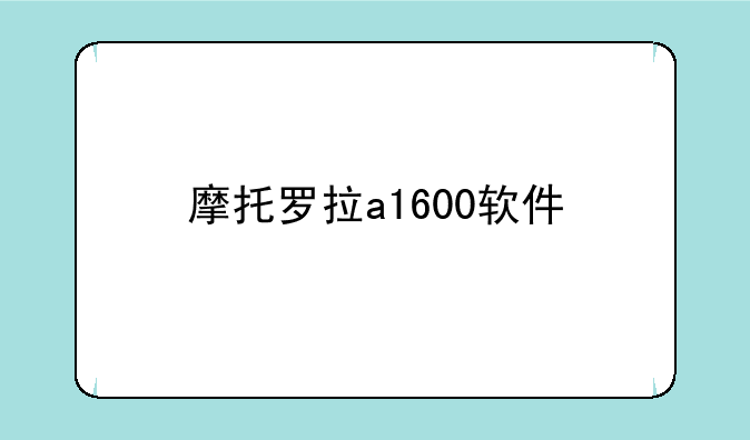 摩托罗拉a1600软件