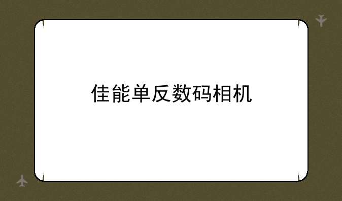 佳能单反数码相机