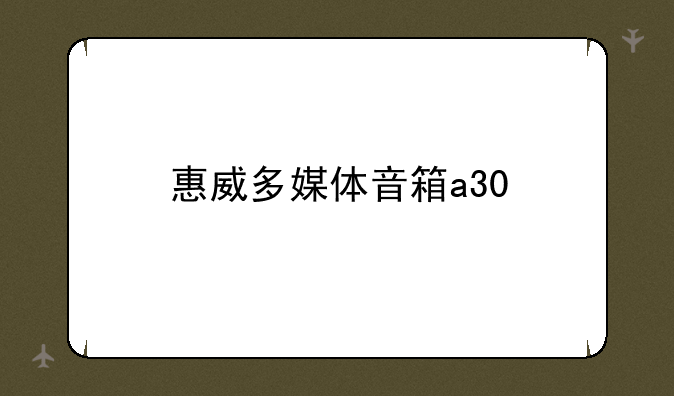 惠威多媒体音箱a30