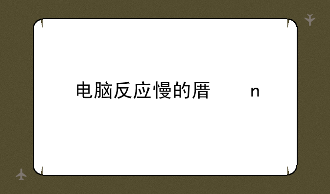 电脑反应慢的原因