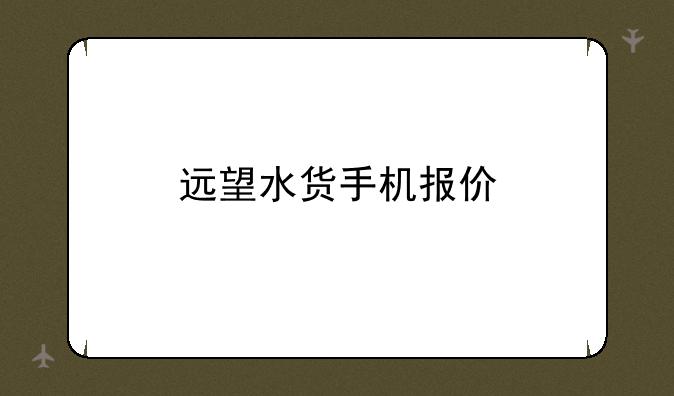 远望水货手机报价