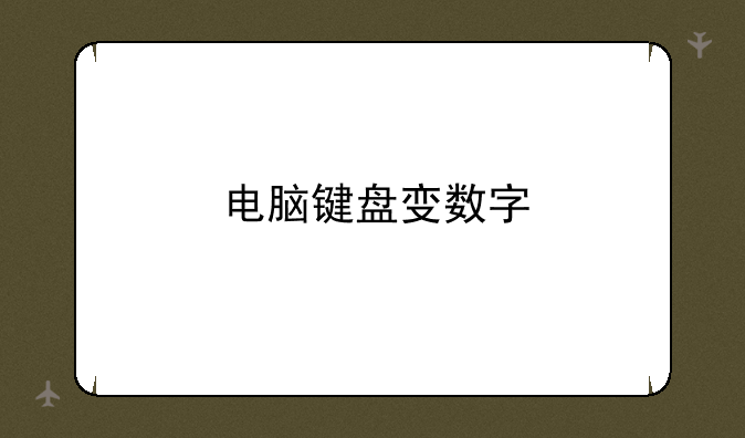 电脑键盘变数字