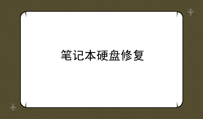 笔记本硬盘修复