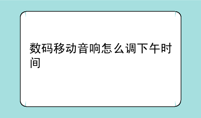 数码移动音响怎么调下午时间