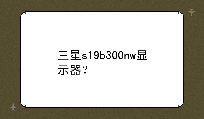 三星s19b300nw显示器？