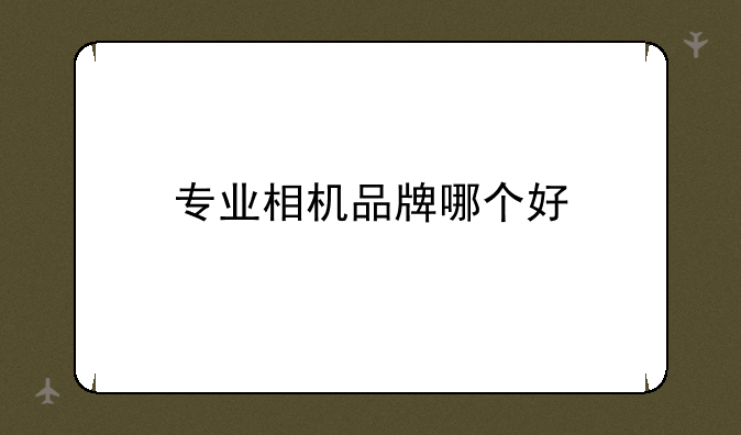 专业相机品牌哪个好