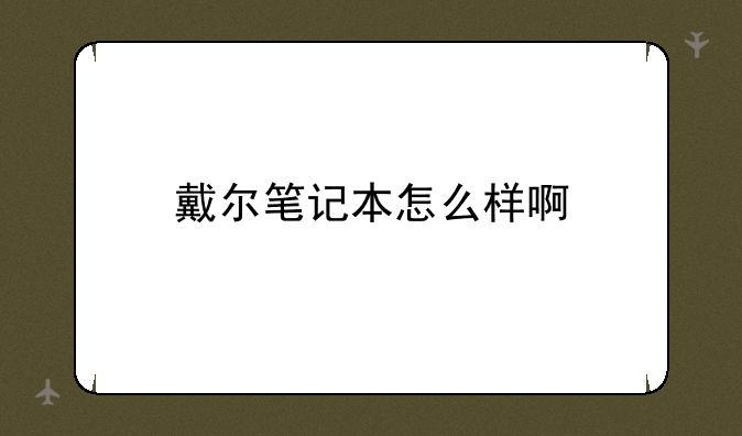 戴尔笔记本怎么样啊