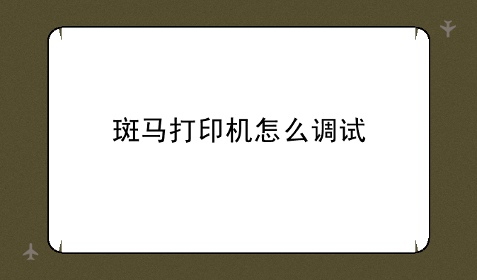 斑马打印机怎么调试