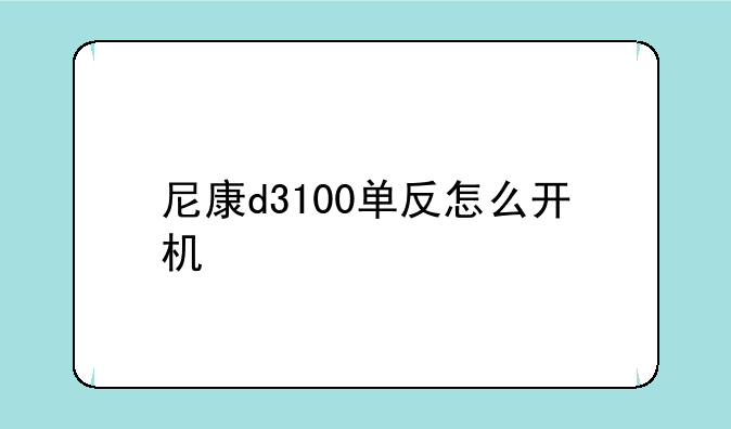 尼康d3100单反怎么开机