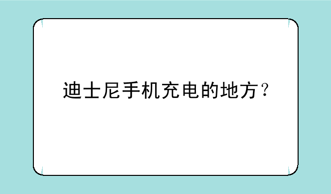 迪士尼手机充电的地方？