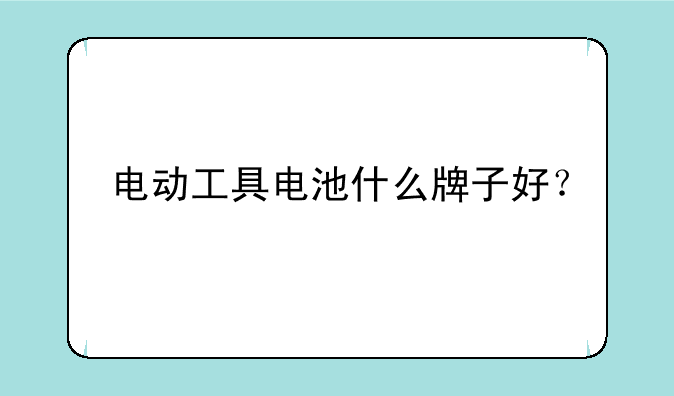 电动工具电池什么牌子好