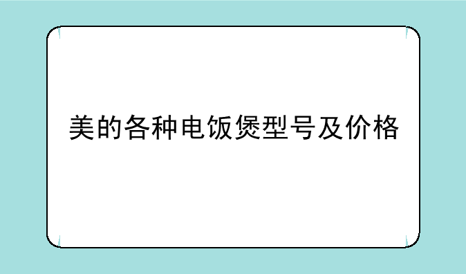 美的各种电饭煲型号及价