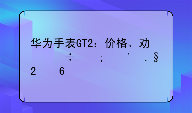 华为手表GT2：价格、功能与选择指南