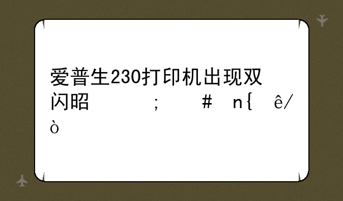 爱普生230打印机出现双闪是怎么回事？