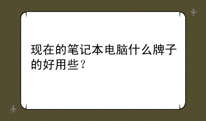 现在的笔记本电脑什么牌子的好用些？