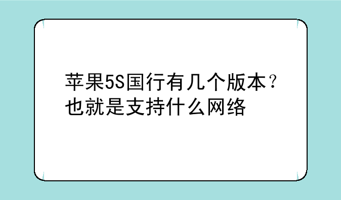 苹果5S国行有几个版本？也