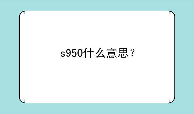 s950什么意思？