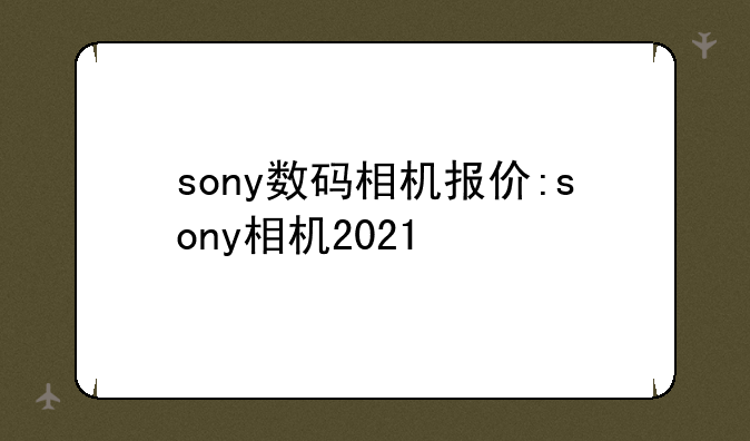 sony数码相机报价:sony相机