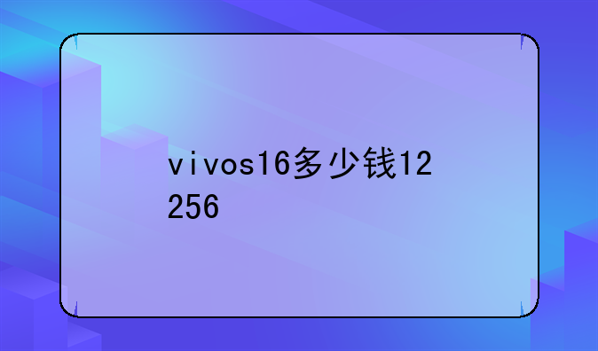 vivos16多少钱12+256
