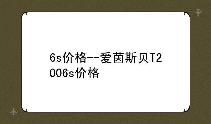 6s价格--爱茵斯贝T2006s价格