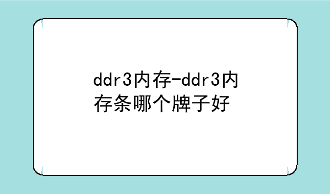 ddr3内存-ddr3内存条哪个牌