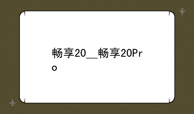 畅享20__畅享20Pro