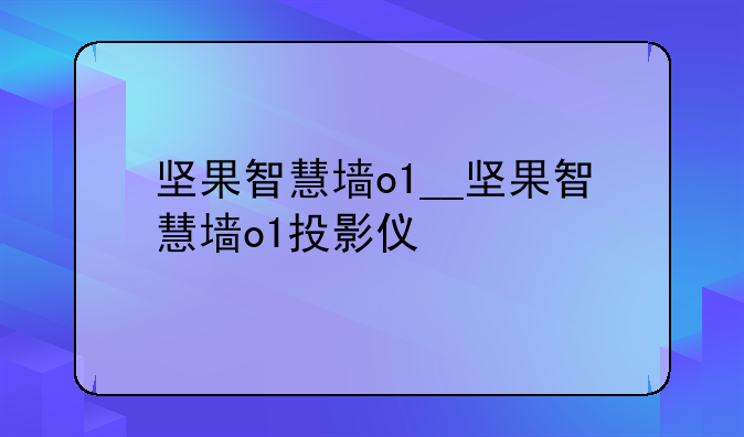 坚果智慧墙o1__坚果智慧墙