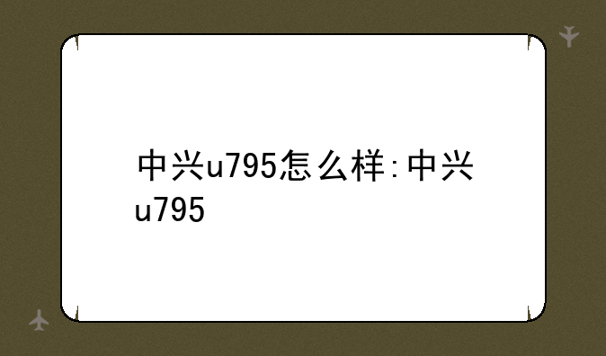 中兴u795怎么样:中兴u795+