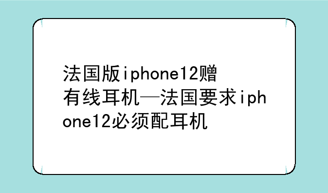 法国版iphone12赠有线耳机—
