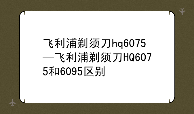 飞利浦剃须刀hq6075—飞利