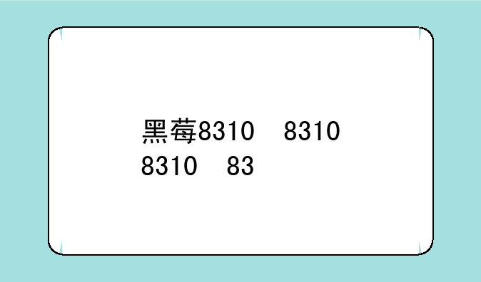 黑莓8310，黑莓8310刷机瘦身