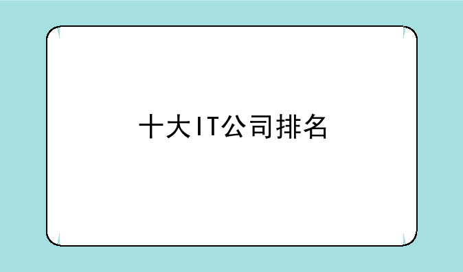 十大IT公司排名