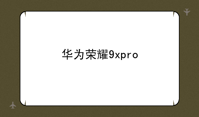 华为荣耀9xpro